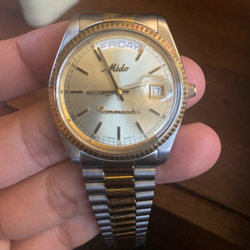 Vintage day-date mido commander